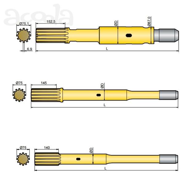 Хвостовик аналог Atlas Copco COP 3060ME, COP 3060MEX, COP 3060MUX