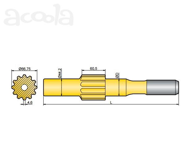 Хвостовик аналог Ingersoll Rand EVL 130, VL 140