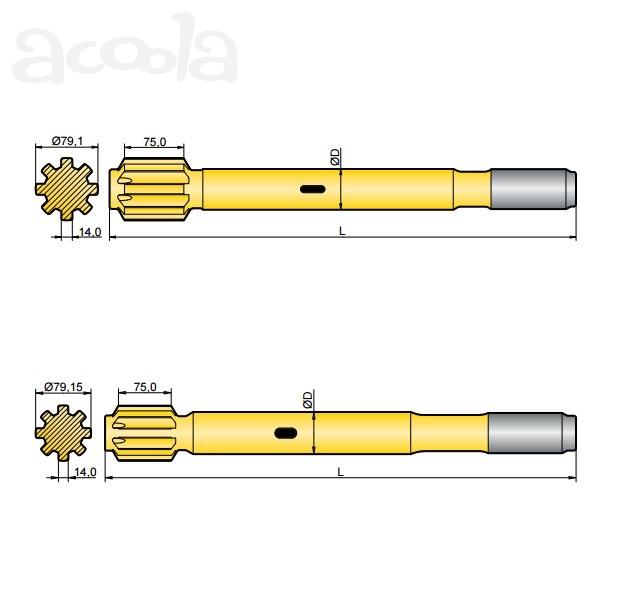 Хвостовик аналог Sandvik/Tamrock HL 1000