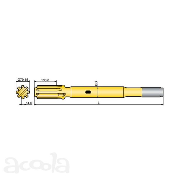 Хвостовик аналог Sandvik/Tamrock HL 1000 PE-65, HL 1500 PE-65, HL 1560 T-65