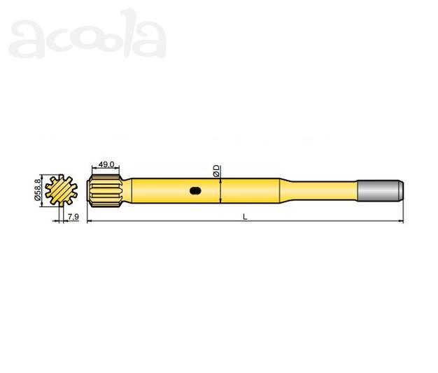 Хвостовик аналог Sandvik/Tamrock HLX 5, HFX 5