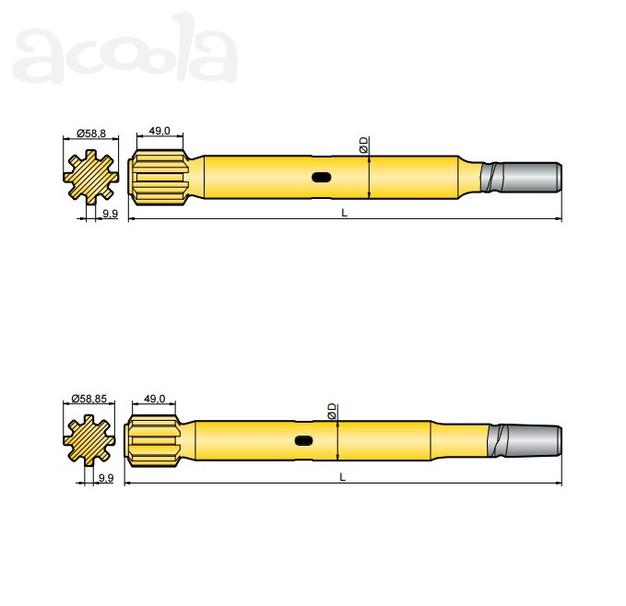 Хвостовик аналог Sandvik/Tamrock HL 500, HL 500 S, HL 550 S, HL 560 S
